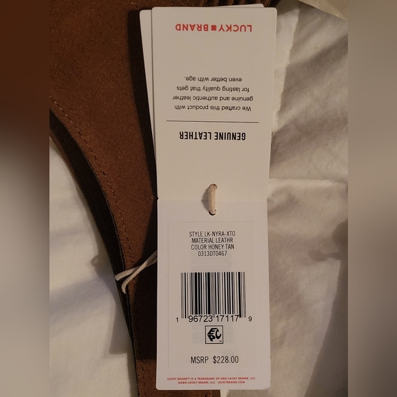 Lucky Brand Nyra Copper Brown Fringe Leather Hobo Bag NWT - Picture 10 of 14